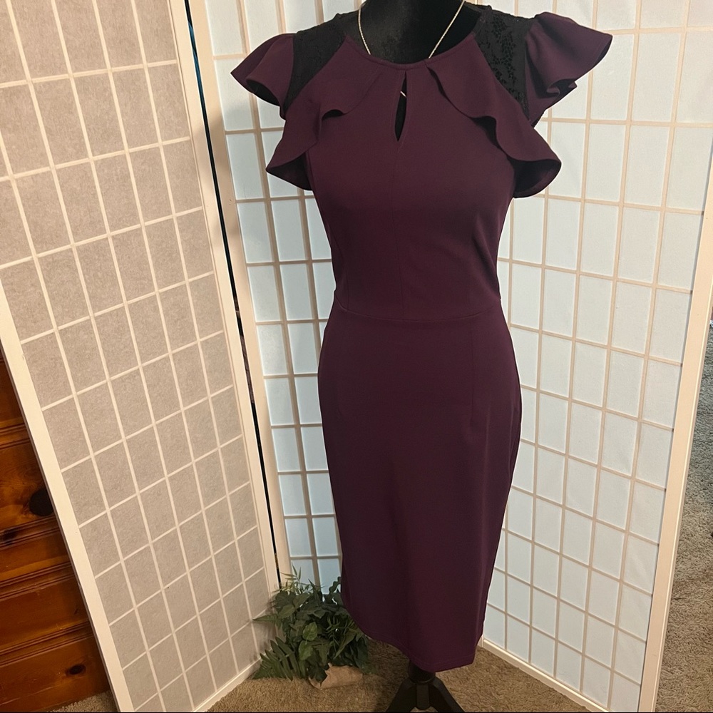 Dark Purple Pencil Dress